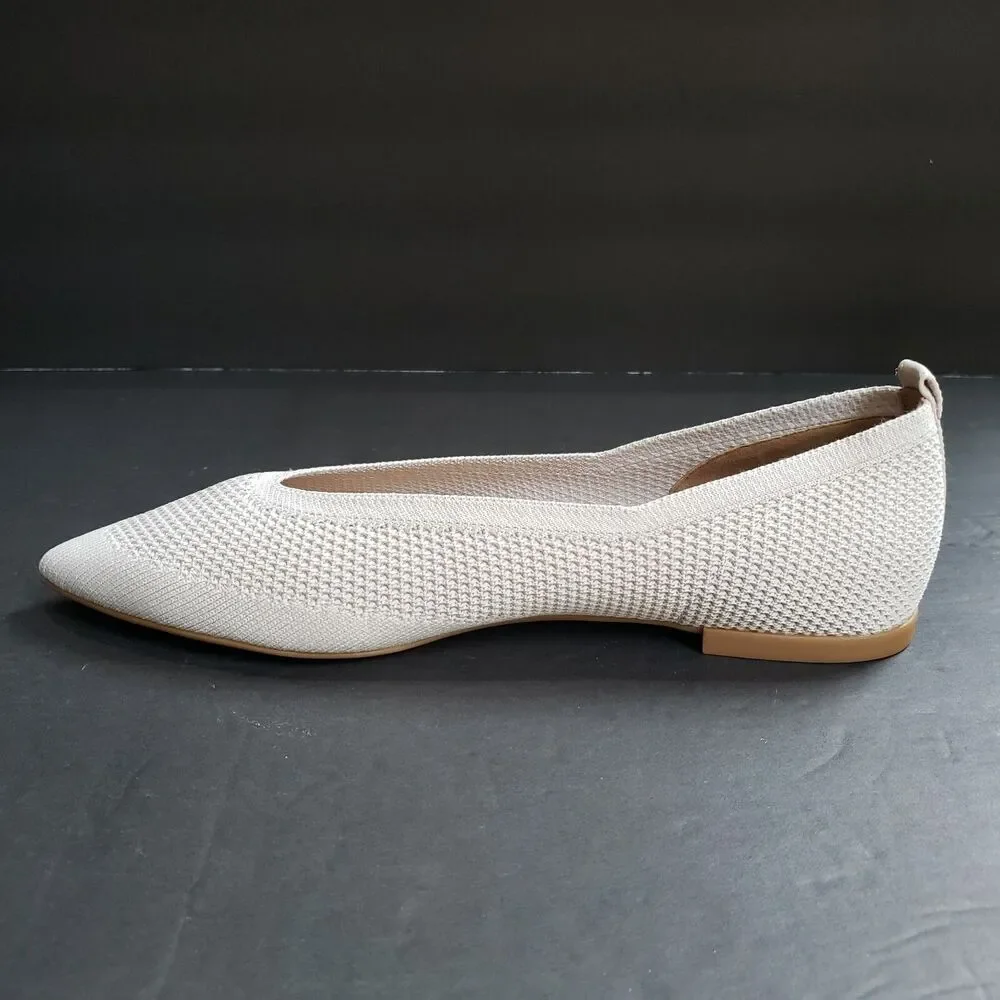 Everlane 40 Hour ReKnit Ballet Flats Womens Size 11 Light Stone Knit Pointed Toe